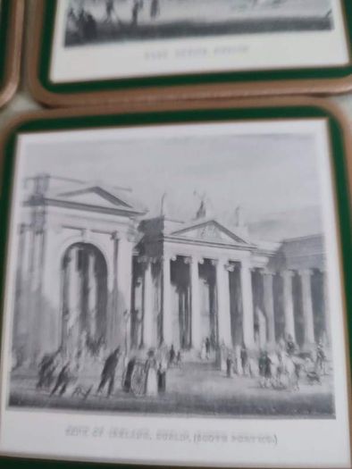 Set Of 6 Small Coasters Of Old Dublin Sites In Box.