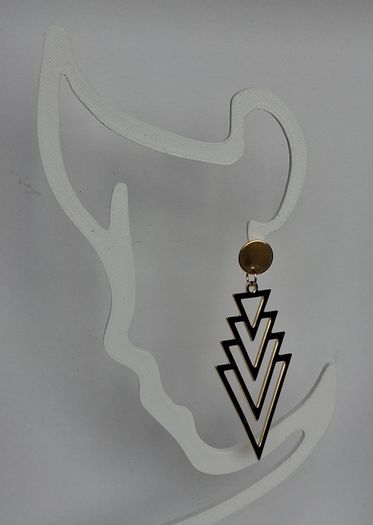 Gold Chevron Geo Hollow Out Earrings
