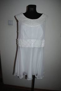 Womens Sleeveless Dress - Coleen X Coleen Rooney - White - Beaded - Size UK16 EU44 Postage included