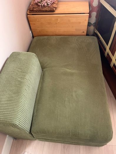 Ikea Jattebo chaise lounge module green corduroy