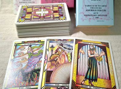 Limited Edition 1987 Amerigo Folchi Tarot - Omaggio a Erte, Bilingual Italian/English, Excellent Condition