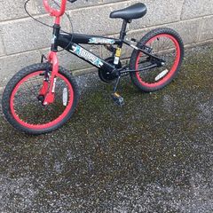 Children's black and red ninja bike