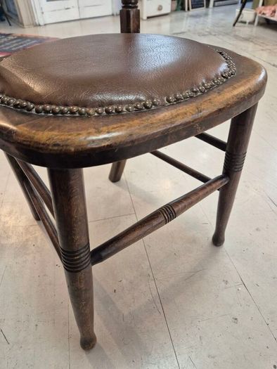 Small Antique beechwood walnut stained  small bistro chair circa 1910