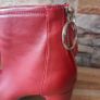 Wine leather ankle boots with back zip, size 6, NEW LOOK Image 6