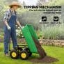 75 Litre Large Garden Cart, Tipping Wheelbarrows Heavy Duty Garden Dump Trolley 200kg Capacity for Festivals, Tools, Plants, Logs - Green Image 3