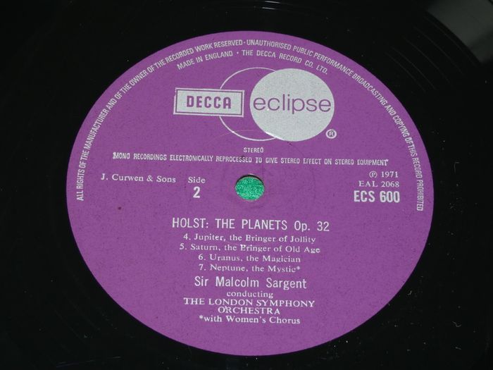 Holst The Planets Lso Uk Pressing 1971 Lp
