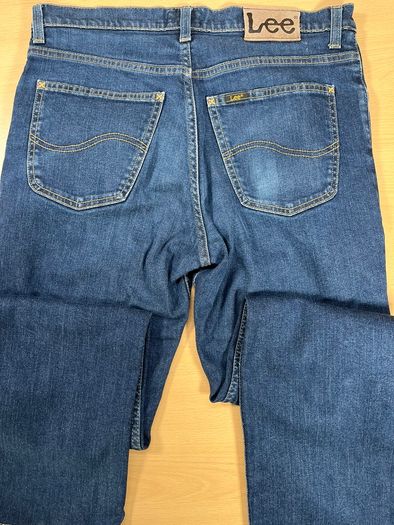 Lee Brooklyn Jeans Mens W33 L30.5 Blue Denim Regular Straight Zip Fly Cotton