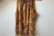 Forever New Mustard Yellow Floral Halter Blouse