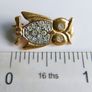 Vintage Jewelry Brooch Pin Owl Rhinestone Gold Plate Tone Image 7