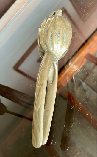 Vintage Solid Brass Walnut Nutcracker Mid Century Brass Kitchen Decor