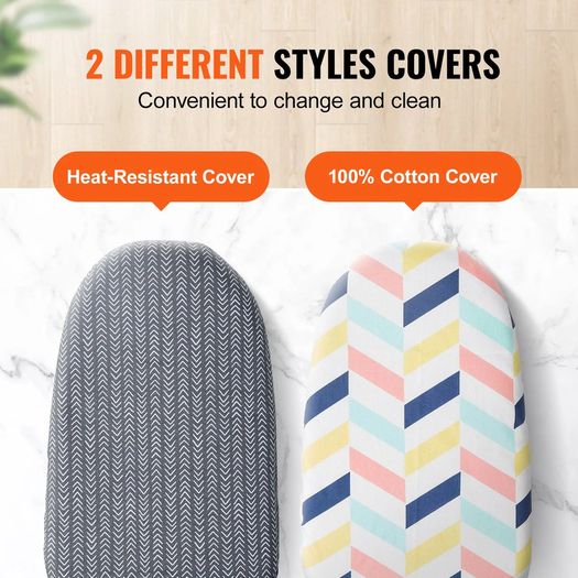 Tabletop Ironing Board 23.4 x 14.4, Small Iron Board with Heat Resistant Cover and 100% Cotton Cover, Mini Ironing Board with 7mm Thickened Needle Cotton Layer for Small Spaces, Travel Use