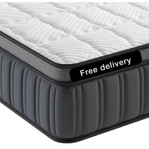 King Size Mattress 5FT, 10.2 Inch Memory Foam Pocket Sprung Hybrid