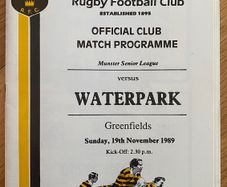 1989 Young Munster v Waterpark - Munster Senior League Programme