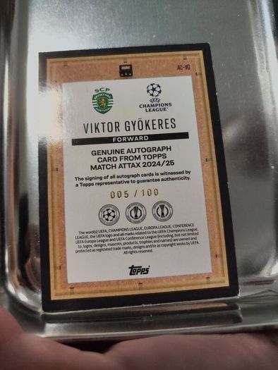 Viktor Gyokeres Match Attax genuine signature