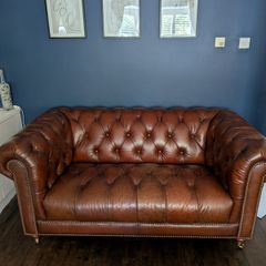 Vintage brown leather sofa