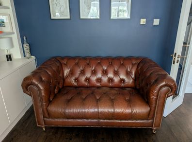 Vintage brown leather sofa