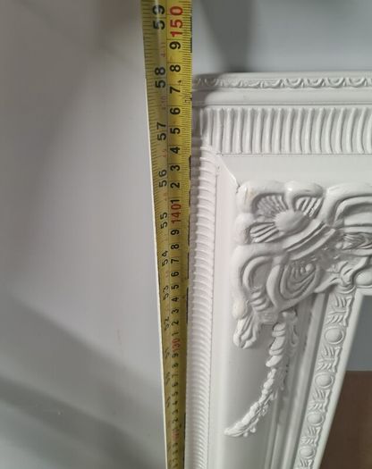 Large White Ornate Picture  Mirror Frame Only 148cm x 87cm Storage Clearance