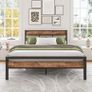 Double Bed Frame with Wooden Headboard Image 7