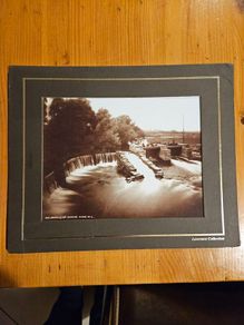 Salmon Leap Weir Ennis Co Clare. This Is A Sepia Colour Photograph Taken From The Lawrence Collection. In Very Good Condition. See Photos For Same.