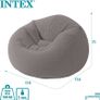 NEW SALE | Beanless Bag Chair Inflating Furniture - Bean Bag - 1.14 m x 1.14 m x 71 cm, Grey Image 3