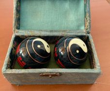 Vintage Chinese Baoding Balls / Meditation Chime Balls with Box