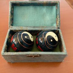 Vintage Chinese Baoding Balls / Meditation Chime Balls with Box