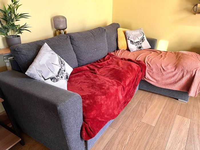 Sofa Bed Couch L shape Dark Grey