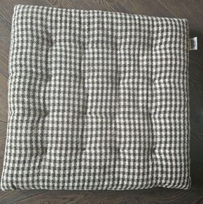 Gingham seat pads/chair cushions x4
