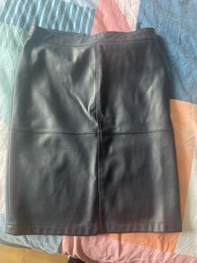 leather skirt dark blue size 10
