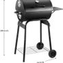 Charcoal BBQ Grill Smoker with Side Shelves, Portable Barrel Barbecue Grill Outdoor with Temperature Gauge, Warming Rack, Stainless Steel Racks, and Air Vents for Camping and Garden Image 2