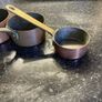 Set of Six Antique Copper brass Graduated Sauce Pans Image 5
