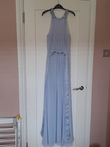 Coast, full length dress with halter neck, pale blue, size 8, 140 euro