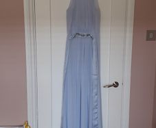 Coast, full length dress with halter neck, pale blue, size 8, 140 euro