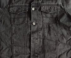 ASOS Men's Washed Black Denim Jacket Quilted Lining & Sherpa Collar Size M