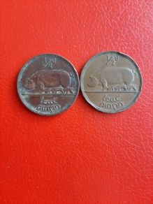 2 Irish Halfpennies in Sequence 1965/1966