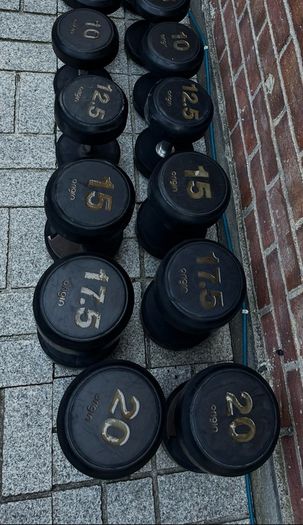 172kg used rubber dumbbells
