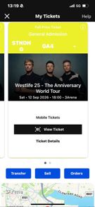 Westlife Tickets Two