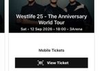 Westlife Tickets Two