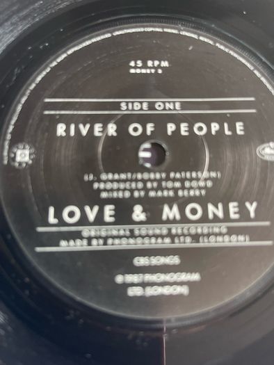 Love and money River if people picture sleeve vinyl record in vg+ condition