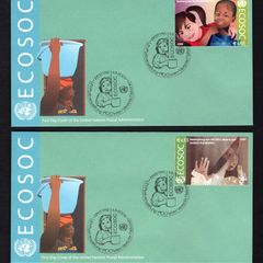 2009 United Nations (US, Geneva & Vienna) Economic & Social Council Commemorative Stamps United Nations Postal Administration First Day Covers (6) with individual stamp