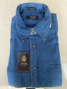 New Ralph Lauren Chaps Blue Shirt 16.5"