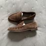 UK 7 39/40 Schuh Lewis Chocolate Brown Suede Loafer Leather style Massimo Dutti Image 3