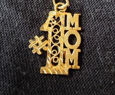 14k Gold Number 1 Mom necklace pendant