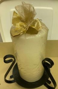 New Large 80 Hour Burning Candle & Stand