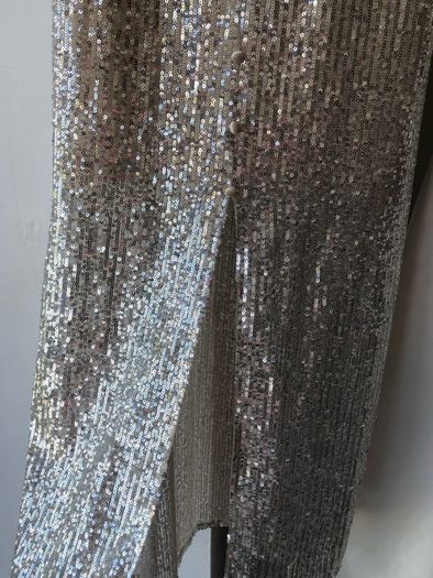Zara silver sequin midi dress size S