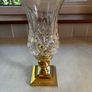 Waterford Crystal Lismore hurricane/candle lamp with a brass/gold-tone pedestal base Image 2