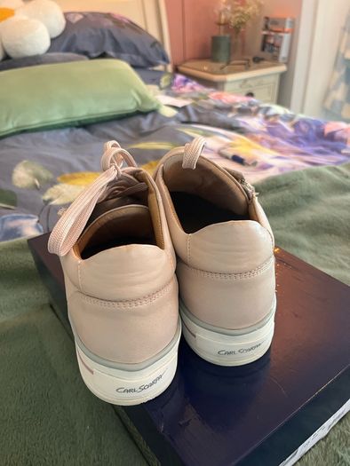 NEW Carl Scarpa Fissato Side Zip Platform Runners / Trainers - Blush Pink Leather - Size 6 / EU39