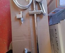 Aqua chrome slider rail and handset