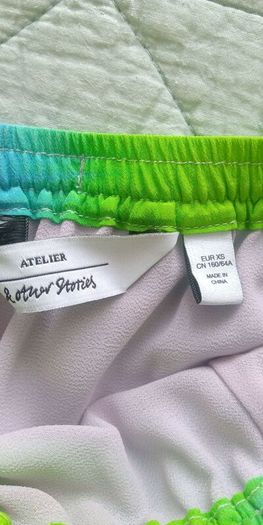 &other Stories silk tie dye multicoloured skirt size XS