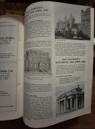 Vintage Donnacha's Brian Boru March Itinerary 1988